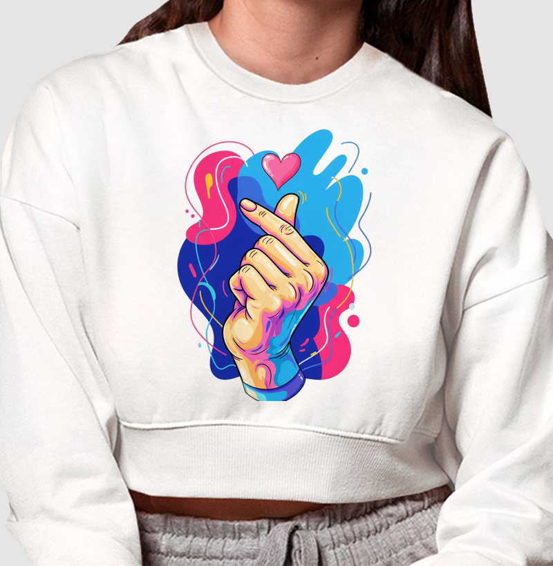 Cropped Moletom Finger Love