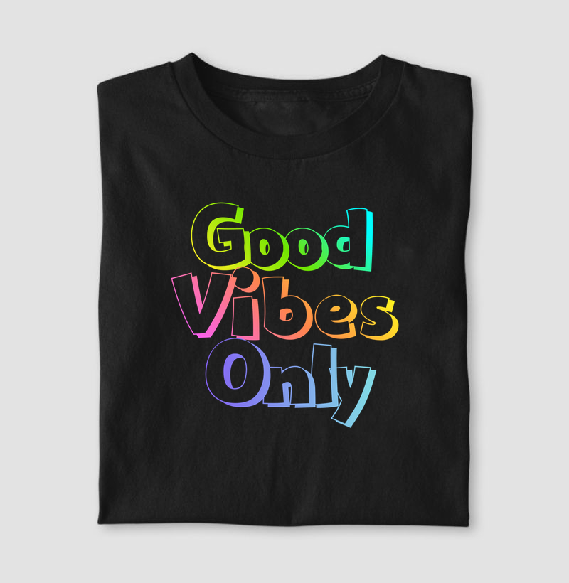 amiseta “Good Vibes Only” — Energia Leve e Colorida