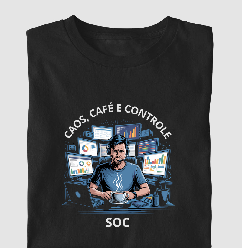 Camiseta "SOC: caos, café e controle." (CYB)