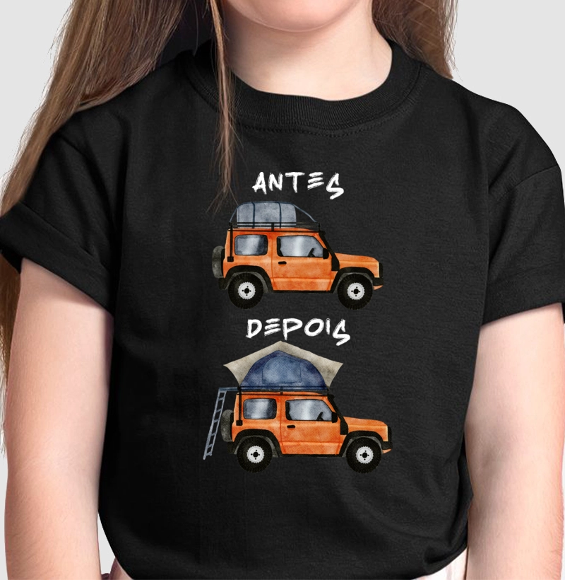 Carro com Barraca de Teto Antes e Depois (Infantil)