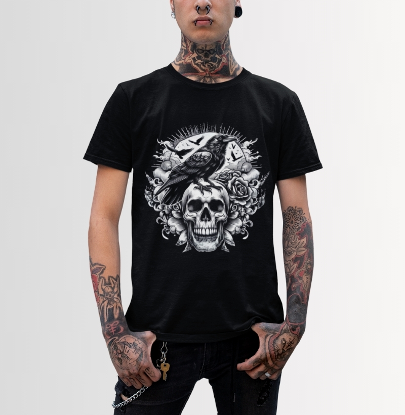 Camiseta Crow and Skull
