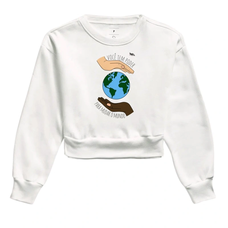 Moletom Cropped Mudar o Mundo