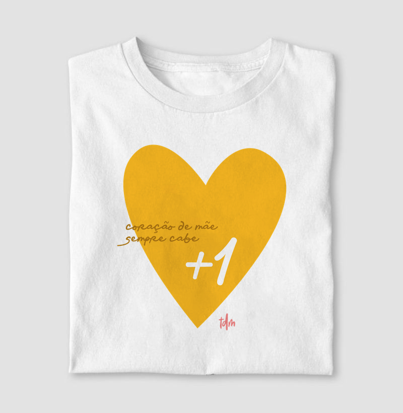 Coração de Mãe Sempre Cabe +1 - Amarelo Girassol