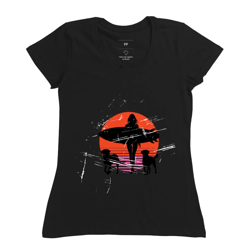 Camiseta feminina/ surfer