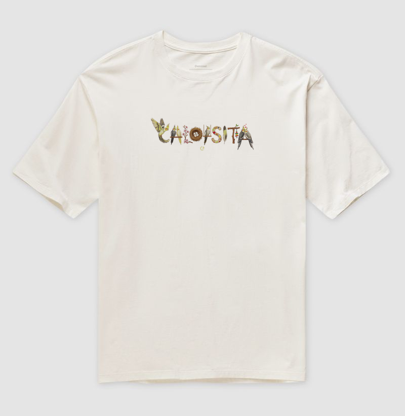 Camiseta Oversized Calopsita Amor que Voa