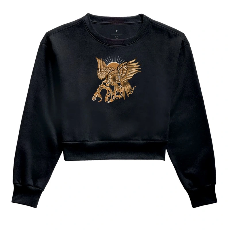cropped moletom Arara dourada 