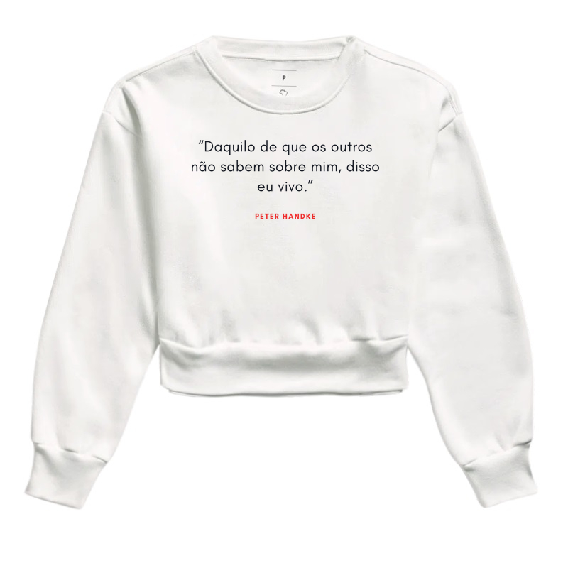Cropped Moletom Peter Handke