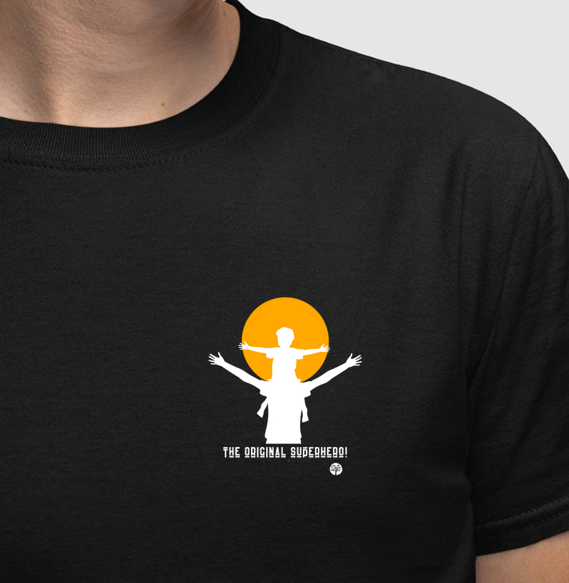 Camiseta Sombra Pai e Filho Ombro Bolso