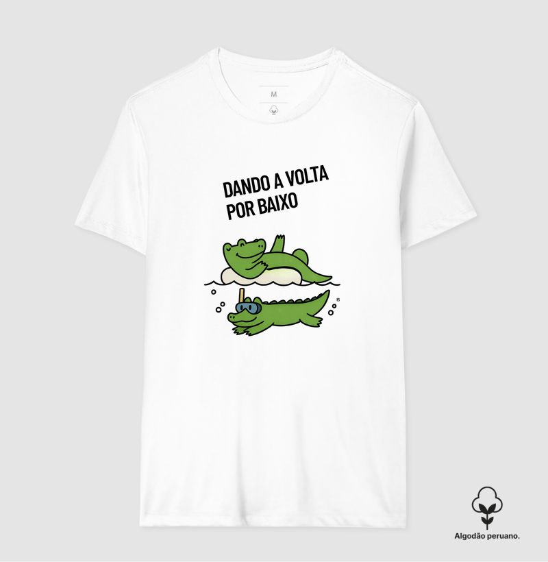 Camiseta Algodão Peruano Dando a volta, por baixo 