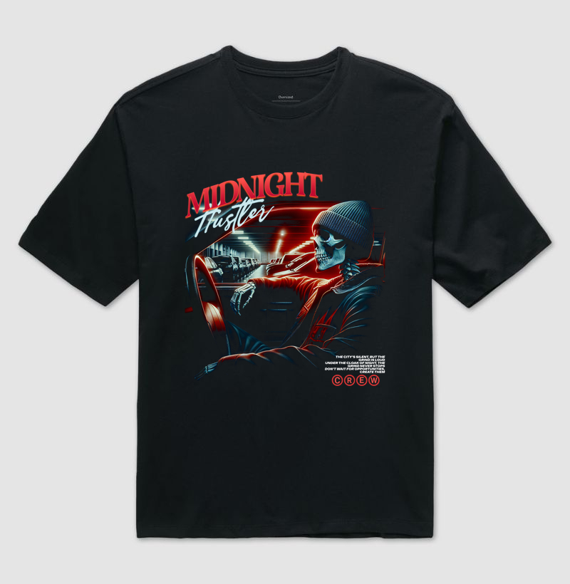Camiseta Oversized - Midnight Hustler