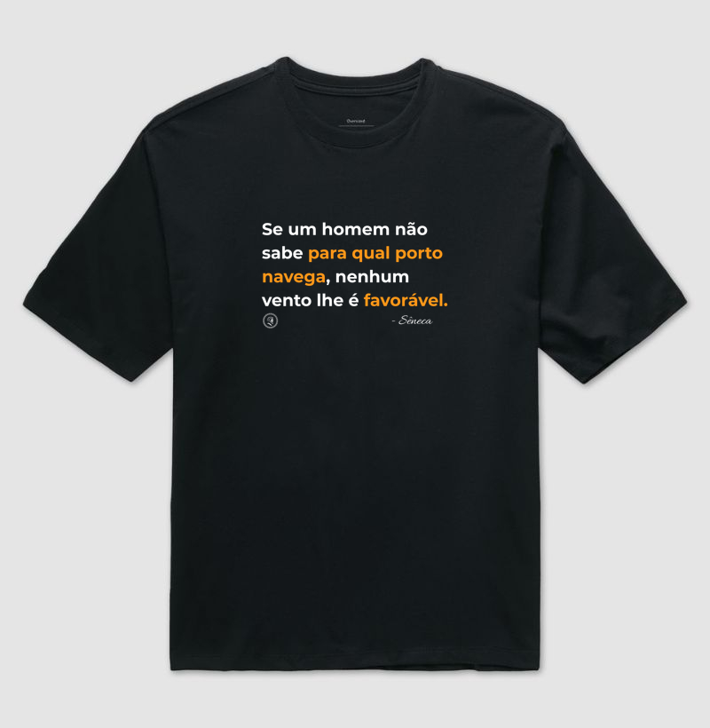 Camiseta Filosofia Estoicismo de Sêneca "Vento favorável"