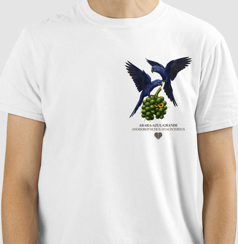 CAMISETA ARARA-AZUL (ESTAMPA PEQUENA)