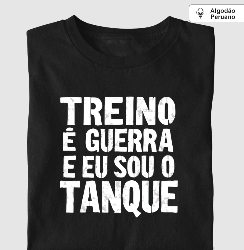Camiseta Militar para Personal Trainer | Frase de Impacto "Treino é Guerra" | Estilo Robustez