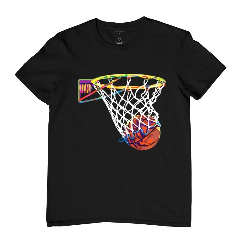 CAMISETA CESTA DE BASQUETE COLORIDA