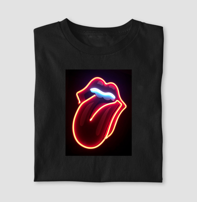 Língua e lábios neon