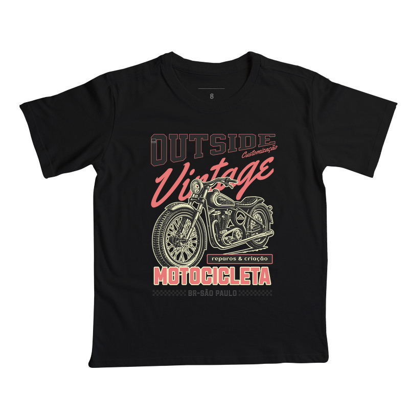 Camiseta Infantil - Vintage Motocicleta
