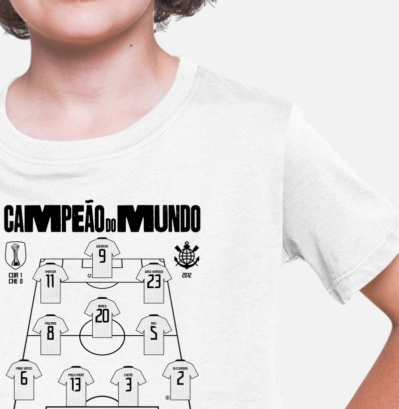 Camiseta Infantil - Campeão do Mundo - Escalação
