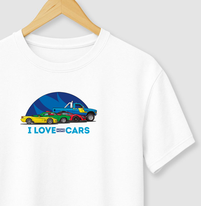Camiseta estampada para colecionador de miniaturas HotWheels