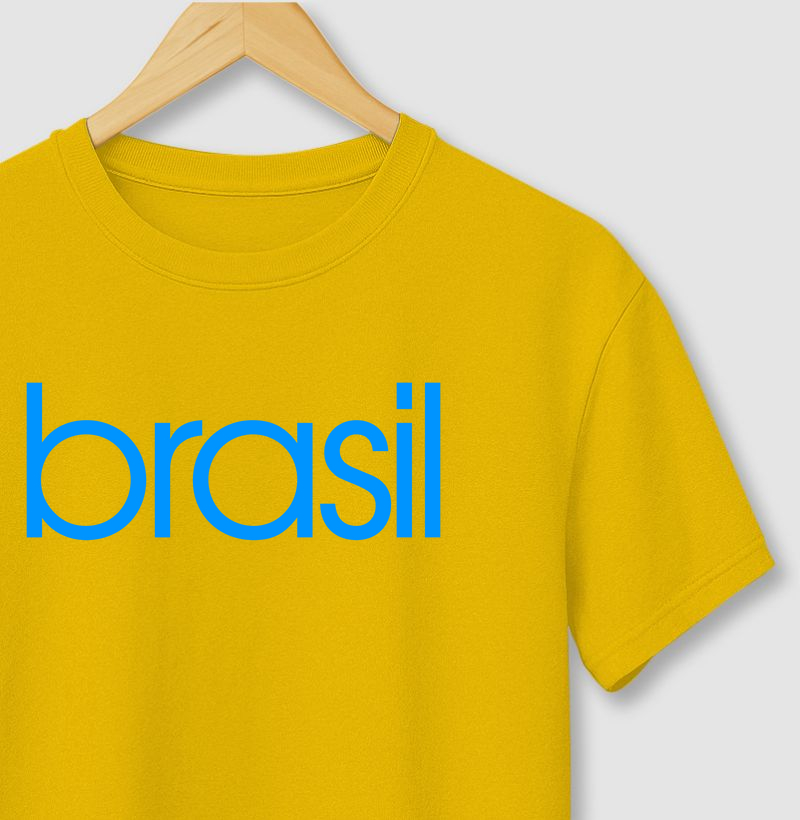 Camiseta Masculina Brasil Estampa Azul