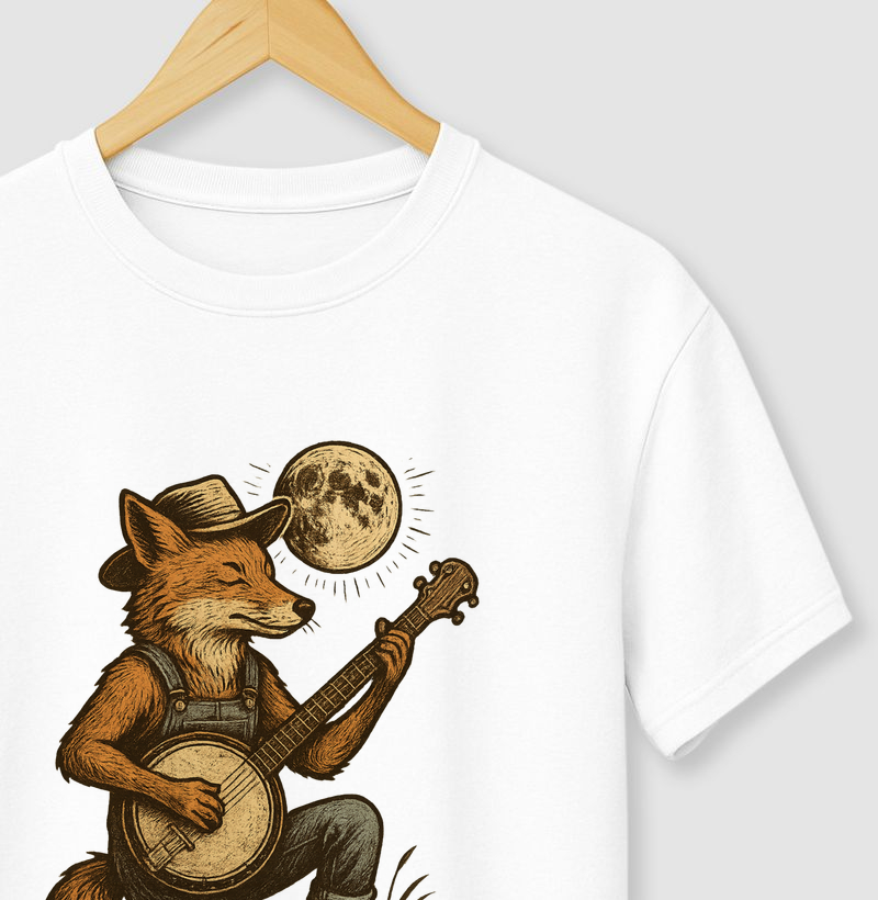 Camiseta Banjo Fox – Country Folk & Bluegrass