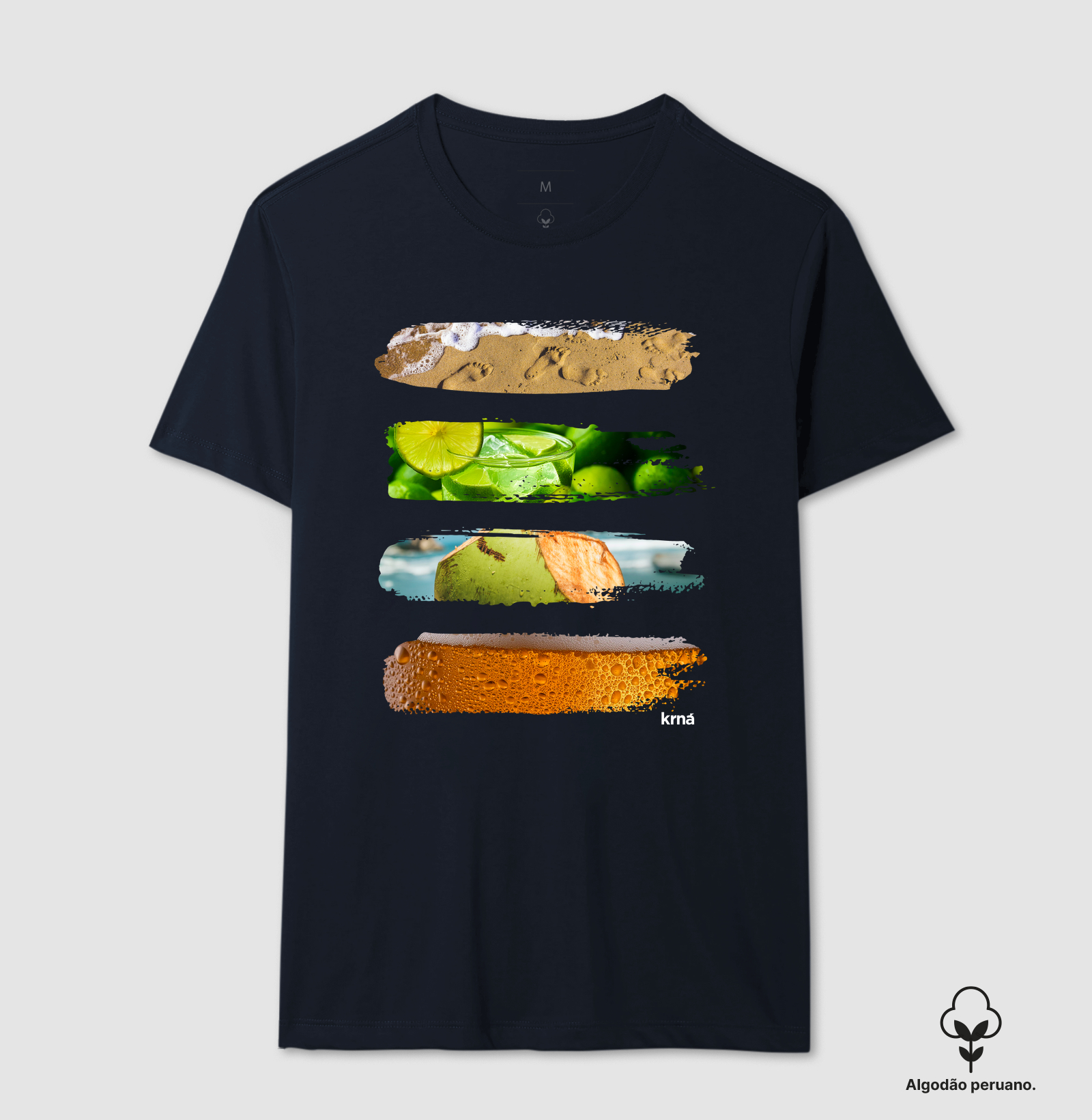 Camiseta Samba Pé na Areia, Caipirinha, Água de Coco & Cervejinha