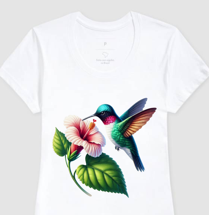 Camiseta Beija-Flor Colorido Feminina [RESERVA INK]