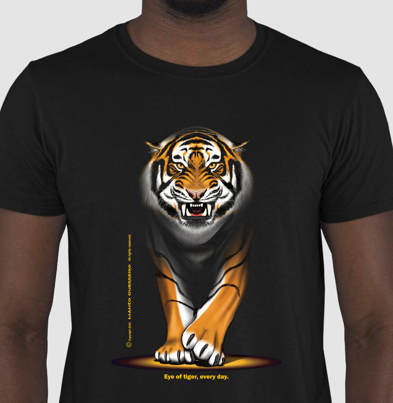 Camisa Olho de Tigre Masculina Preta