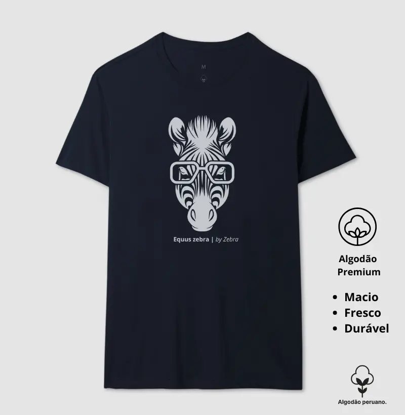 Camiseta Animalis Zebra Nerd 100% Algodão Peruano