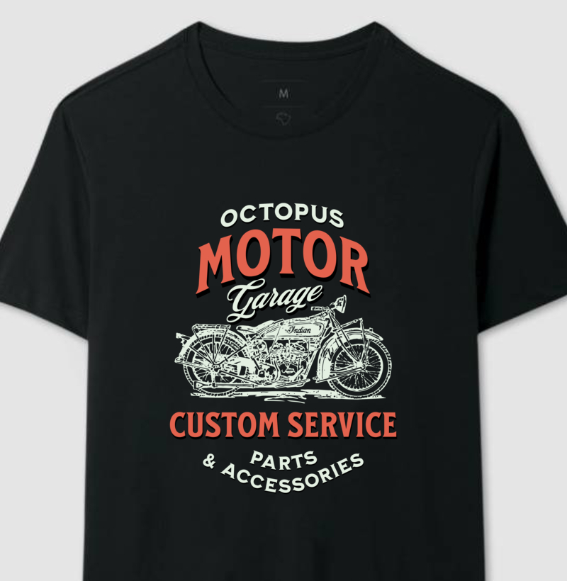 Camiseta Octopus Motorcycle Old 