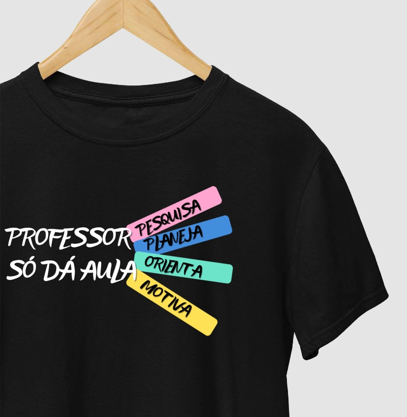 “PROFESSOR SÓ DÁ AULA”, “PESQUISA”, “PLANEJA”, “ORIENTA” e “MOTIVA”