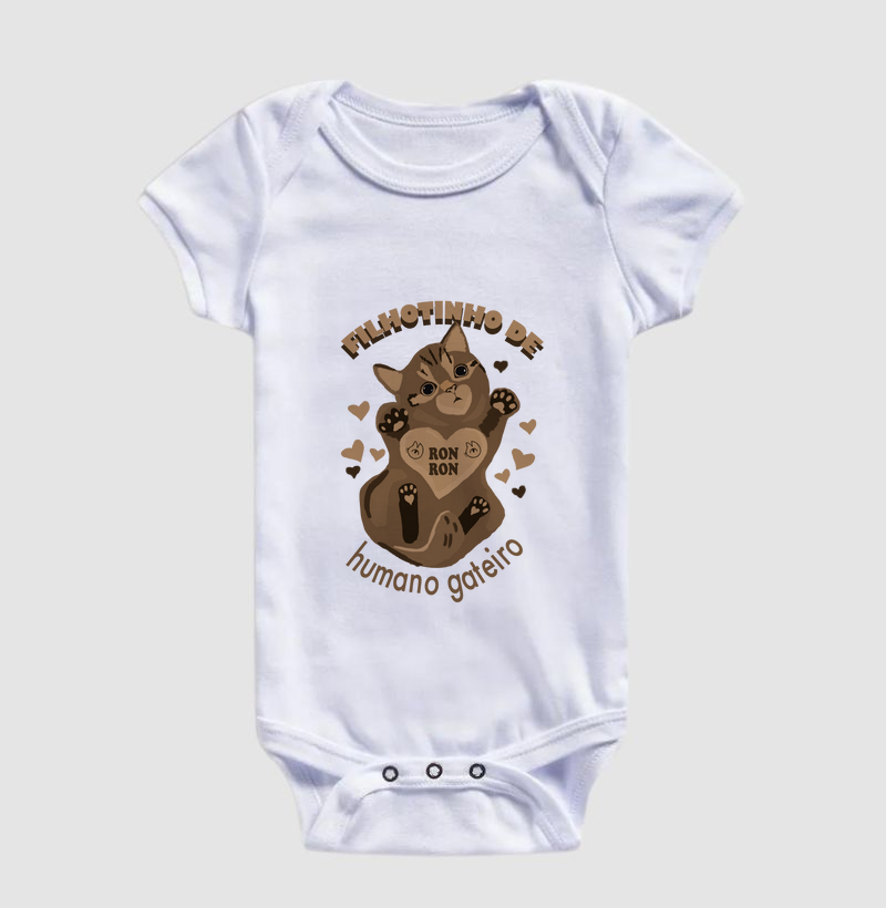 Body de Bebê - Filhote de Humano Gateiro