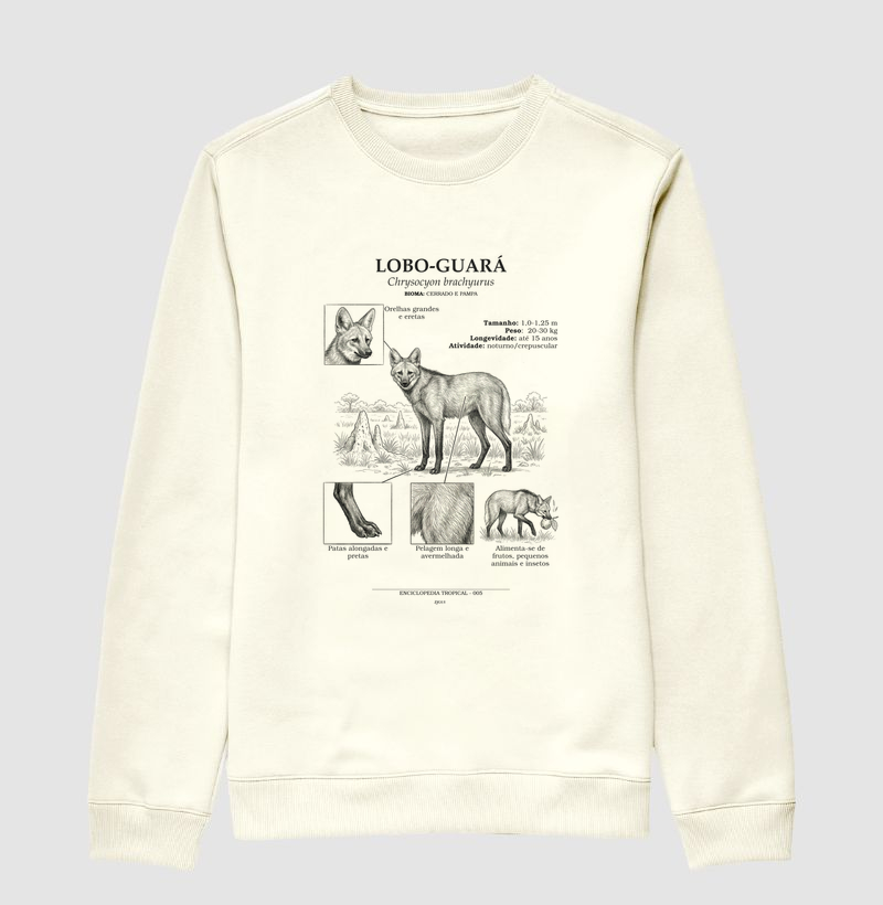 Suéter Moletom Lobo-Guará | Coleção Enciclopédia Tropical