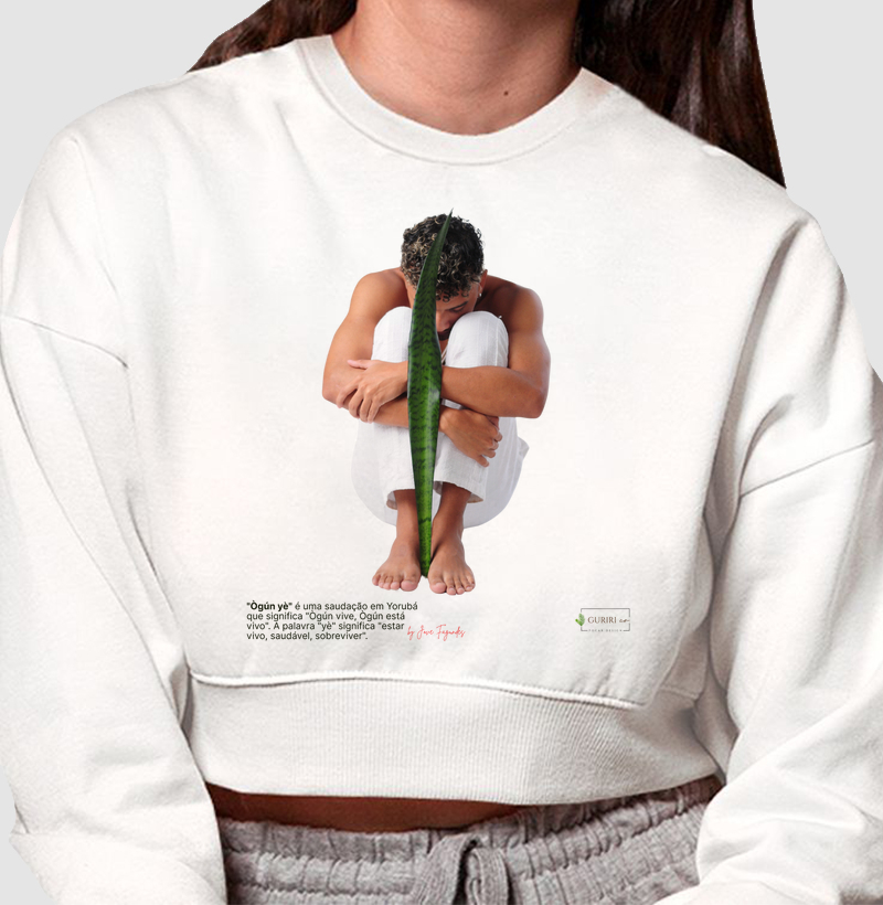 Cropped Moletom - COLAB - Ogum - Proteção - by Jove Fagundes
