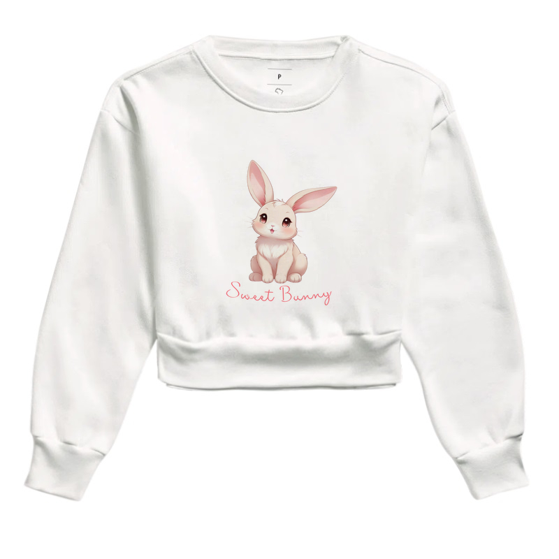 Moletom Cropped Sweet Bunny