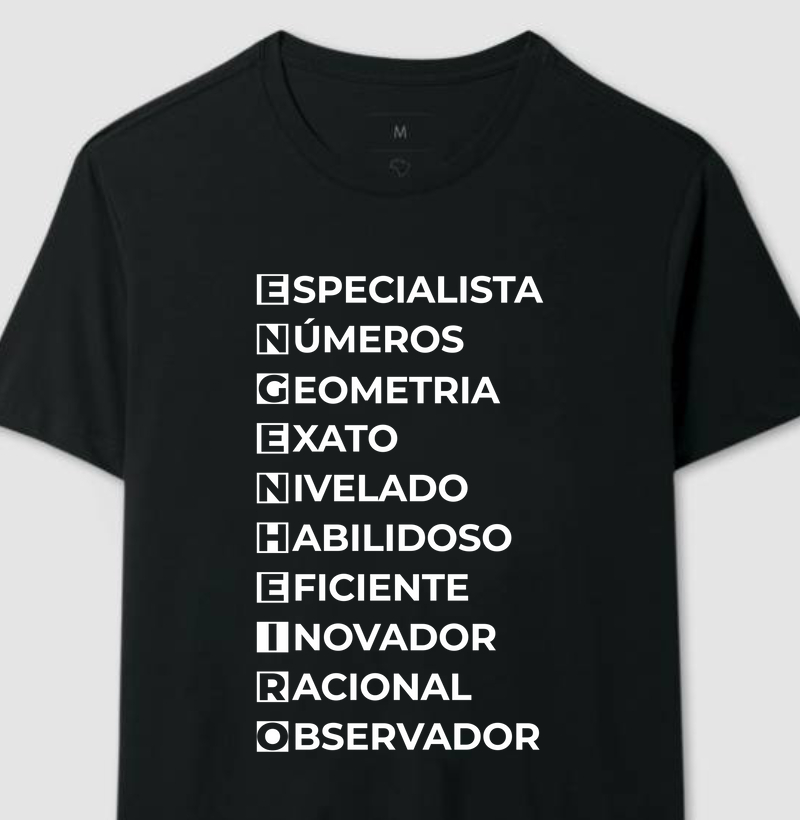 Camiseta Letras Engenheiro