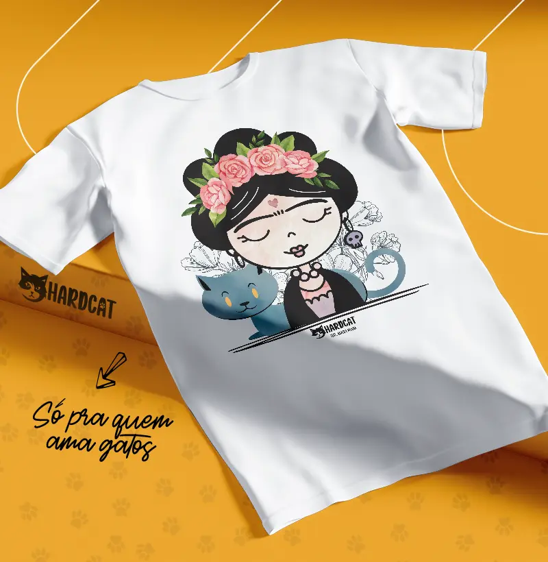 Camiseta Frida e o Gato