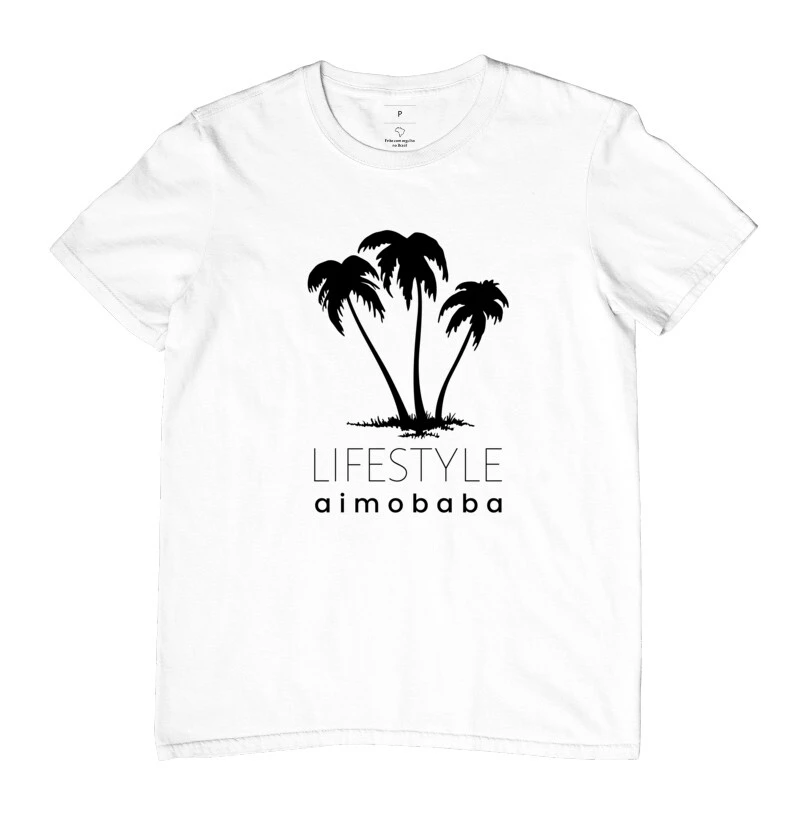 Camiseta Aimobaba Lifestyle Coqueiro masculina branca