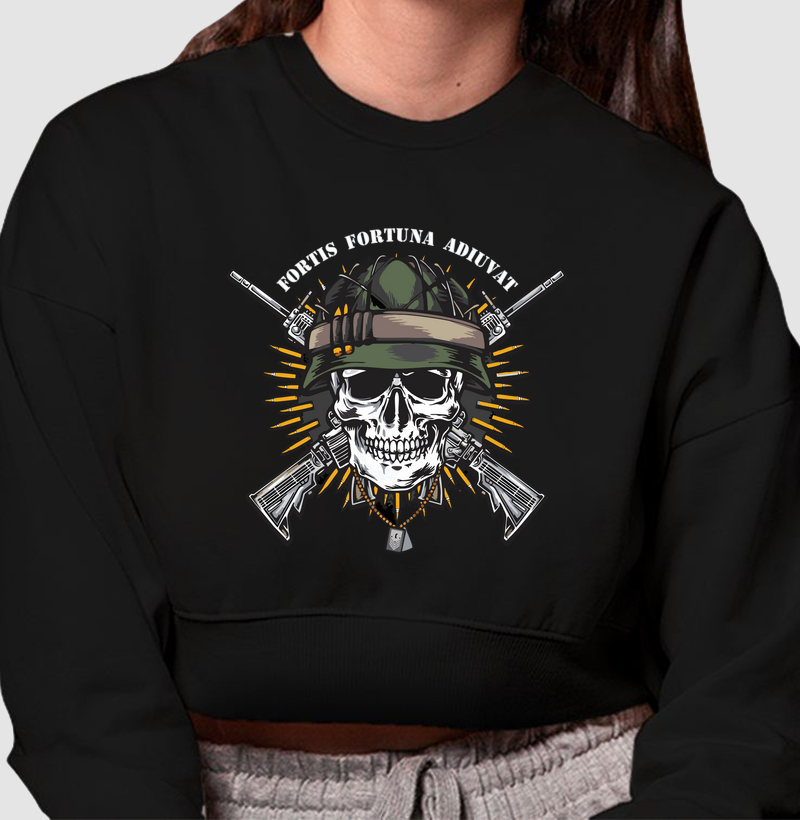 FORTIS FORTUNA ADIUVAT/ Cropped Moletom