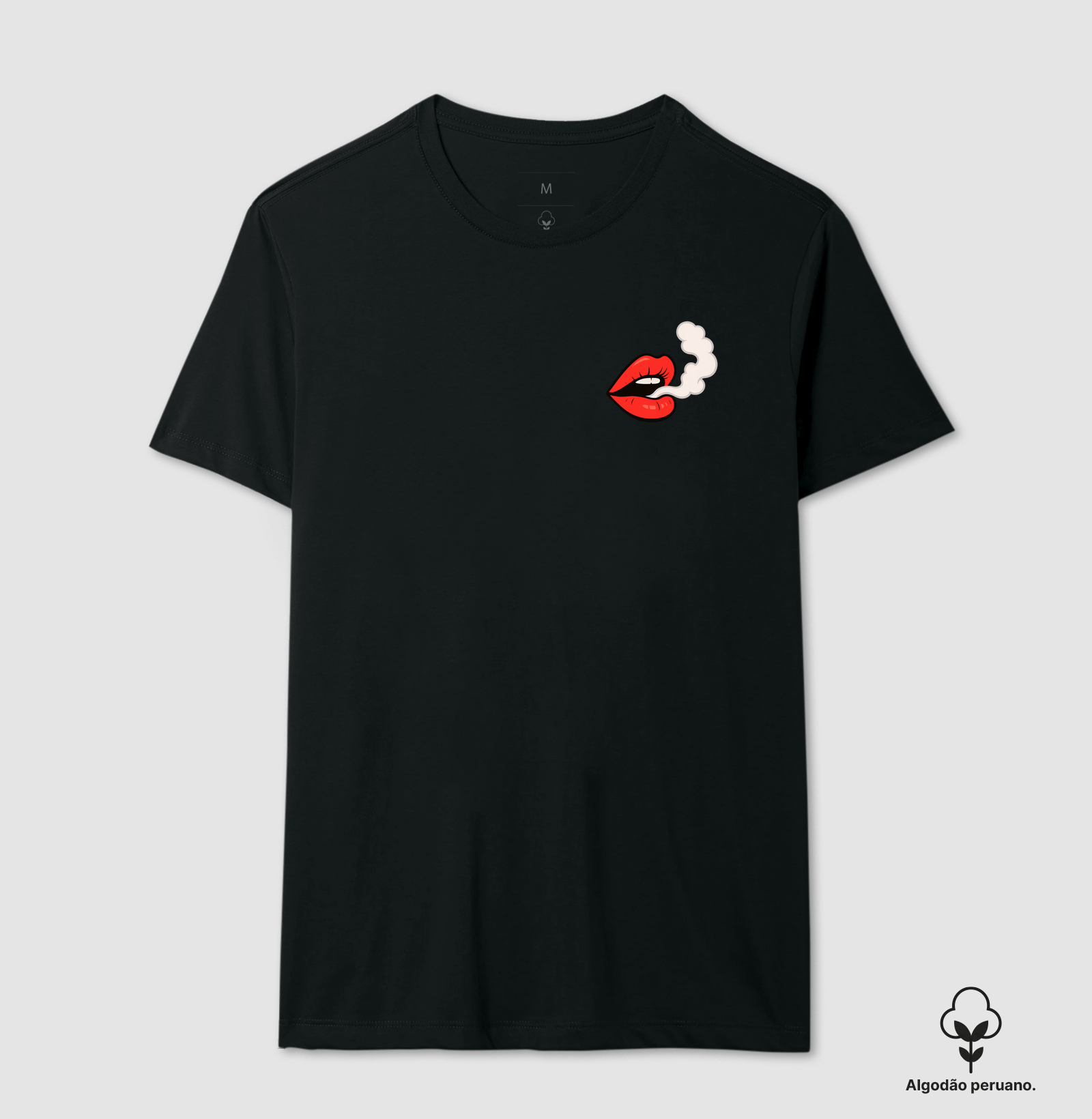 Camiseta algodão peruano - Smoke Lips