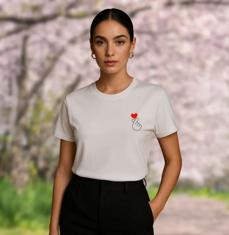 Coração coreano vermelho
