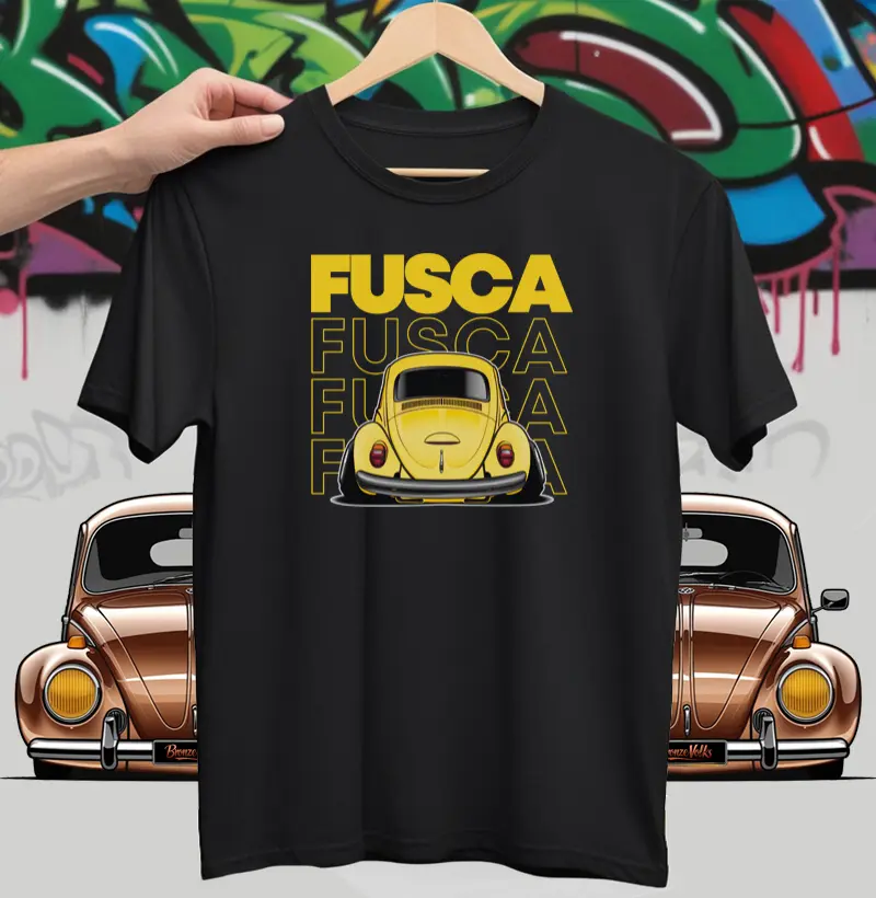 Camiseta Fusca amarelo cambagem
