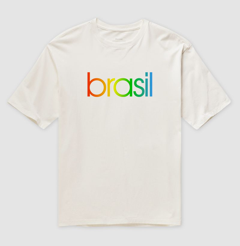 Camiseta Oversized Brasil Estampa Colors