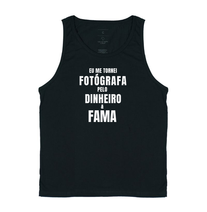 Eu me tornei Fotógrafa pelo dinheiro e fama.