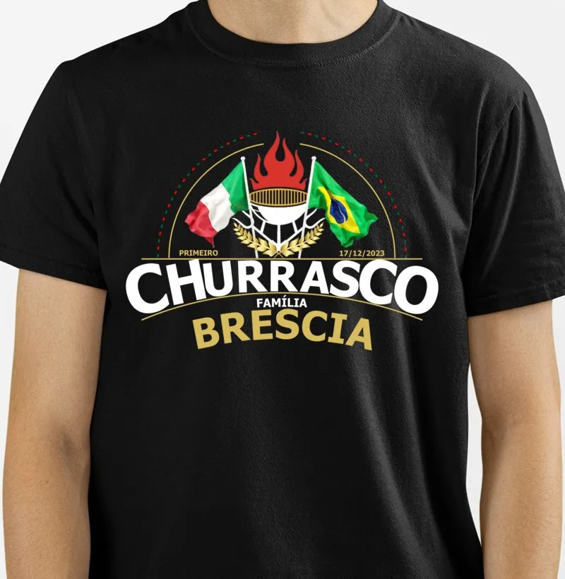 Primeiro churrasco família Brescia camisas escuras 