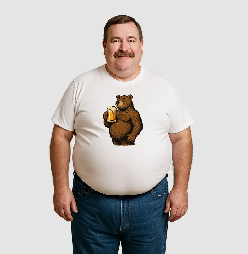 Camiseta Urso Apreciador de Cerveja