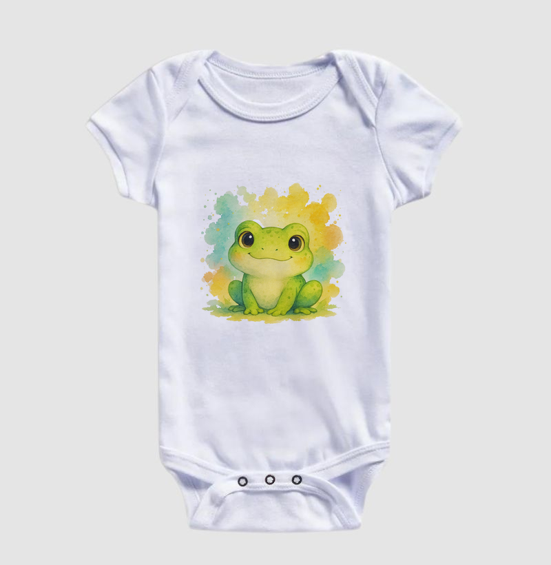 Sapo - estilo aquarela (body bebê)