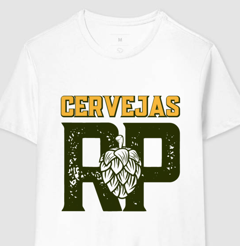 Camiseta Cervejas RP Camisa Branca Logo Colorido