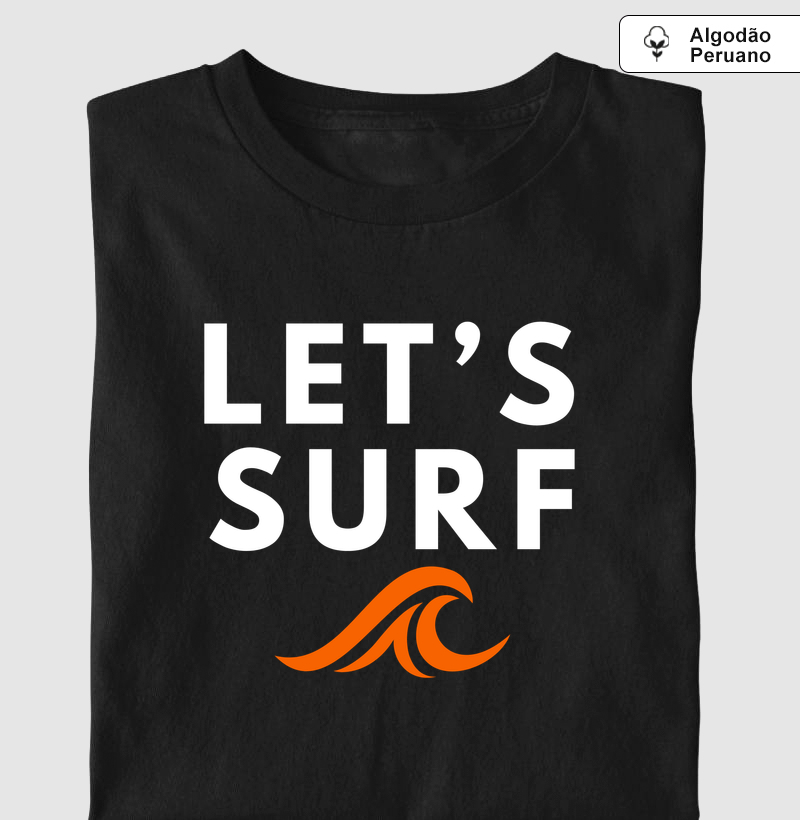 Camiseta Let’s Surf – Onda Minimalista