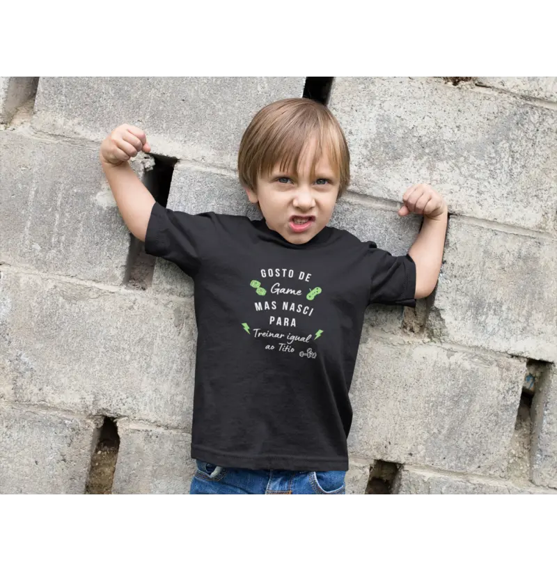 Camiseta Mini Infantil -Nasci para Treinar igual ao VERSÃO TITIO