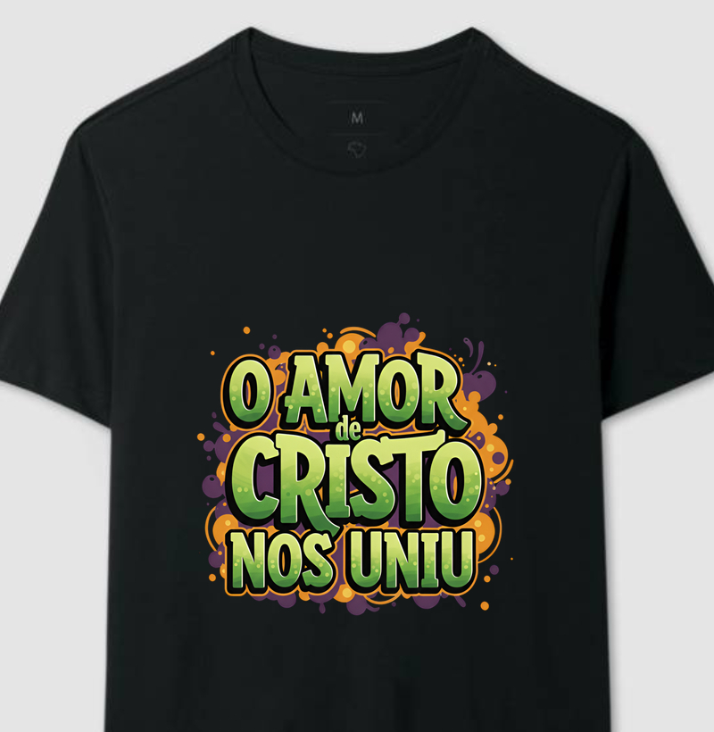 Camiseta Grafite - O Amor de Cristo nos Uniu